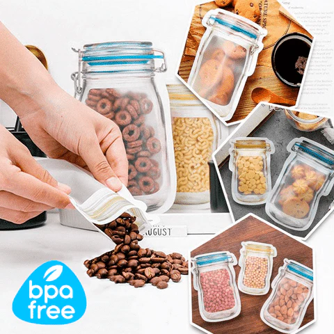 (LAST CHANCE TO GET 70% OFF TODAY)Reusable Mason Bottle Ziplock Bags